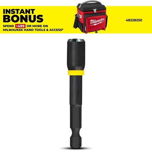 Milwaukee 49664533 5/16" x 65mm (2-1/2") Shockwave Power Bit Magnetic Nutdriver