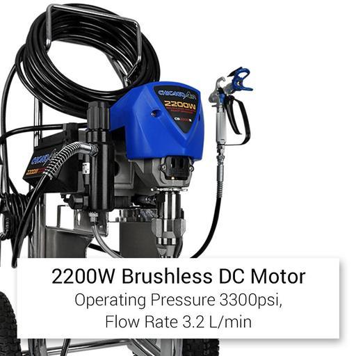 Chicago Air CB2200S Brushless 2200W Airless Paint Sprayer With 15m Hose – image 4