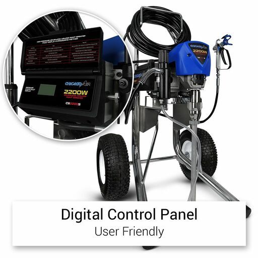 Chicago Air CB2200S Brushless 2200W Airless Paint Sprayer With 15m Hose – image 3
