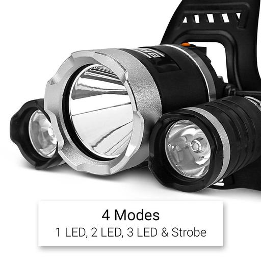 Bayer BLA50 50000LMS 4 Modes 3 LED Rechargeable Headlamp – image 4