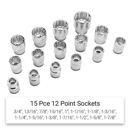 Daytona D32PSS 32pce 12 Point 3/4" Drive Metric 19-55mm & AF 3/4"-1 7/8" Socket Set – image 3