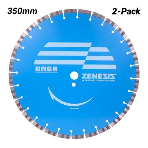 Ehwa ZCSKB350-2 2-Pack 350mm (14") 2.8mm Professional Reinforced Concrete Diamond Zenesis Blade Suits Cordless/Electric & Petrol Saws Extremely Fast Cutting