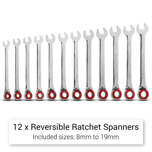 Daytona D12RMS 12pce Magnetic Stop Ring Reversible Ratchet Spanner Set – image 9