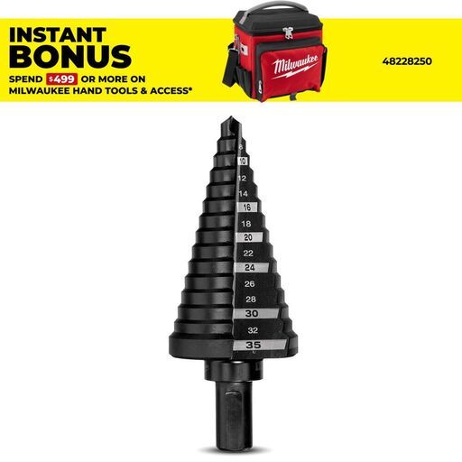 Milwaukee 48899335 6mm - 35mm 14-Hole Metric Step Drill Bit