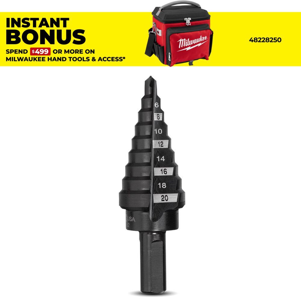 Milwaukee 48899320 4mm - 20mm 9-Hole Metric Step Drill Bit – image 1