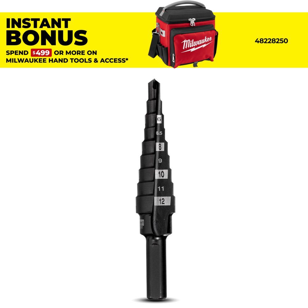 Milwaukee 48899301 4mm - 12mm 9-Hole Metric Step Drill Bit – image 1