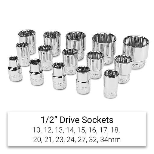 Daytona D126SS 126pce 1/4" & 1/2" Drive Metric 4-34mm & Imperial 3/8"-1 3/16" Socket Set – image 13