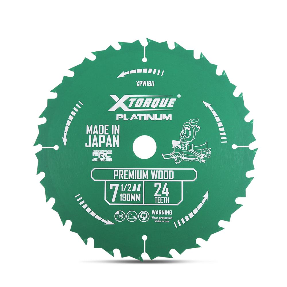 Xtorque XPW190 Platinum 190mm (7-1/2") 24-Teeth Premium Wood Carbide Tipped Saw Blade - MADE IN JAPAN – image 1