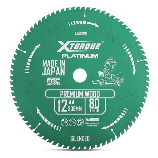 Xtorque X80305 Platinum 305mm (12") 80-Teeth Premium Wood Carbide Tipped Saw Blade - MADE IN JAPAN