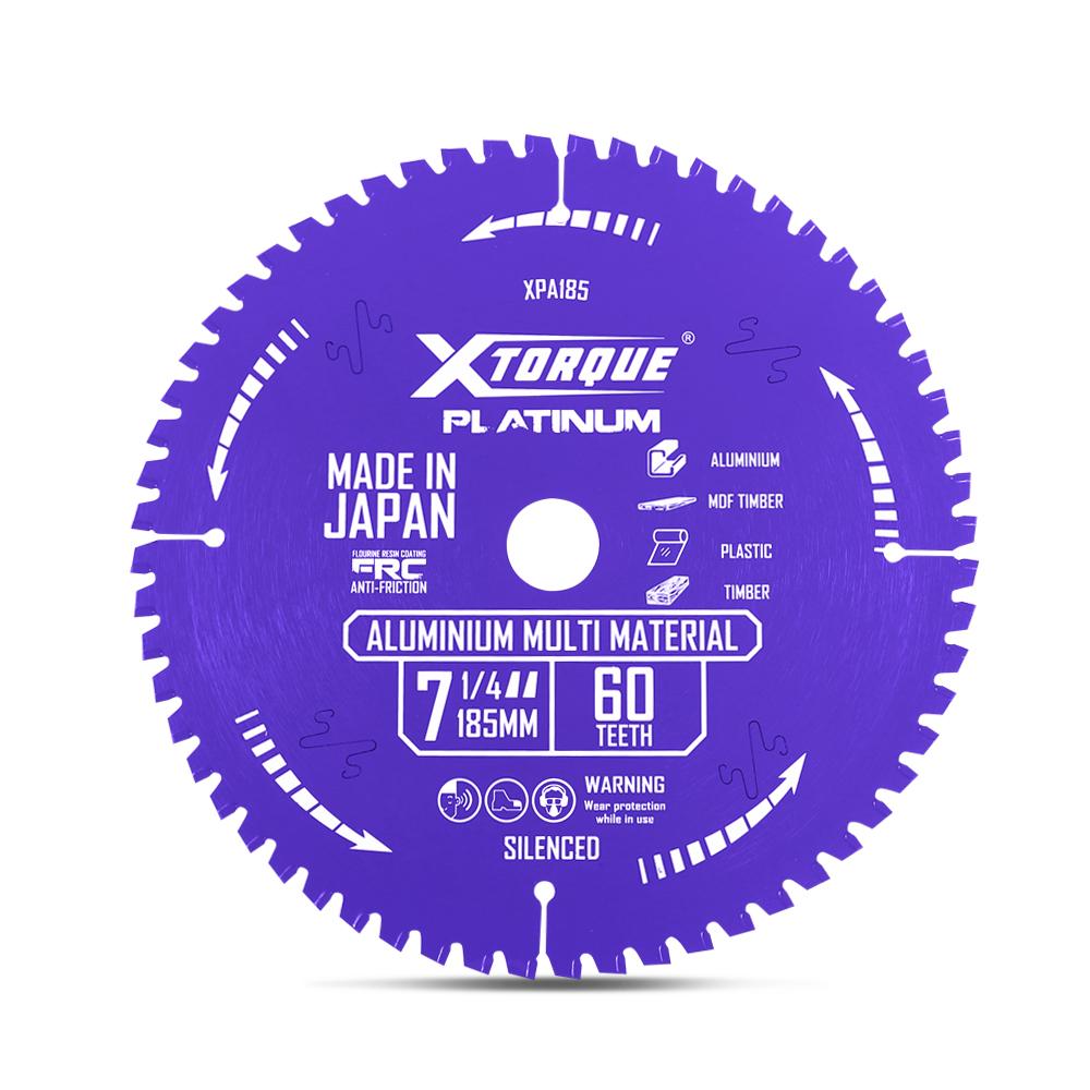 Xtorque XPA185 Platinum 185mm (7-1/4") 60-Teeth Aluminium Multi Material Carbide Tipped Saw Blade - MADE IN JAPAN – image 1