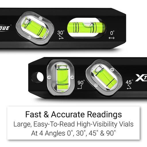 Xtorque XTL215 215mm 4 Vials Magnetic Torpedo Spirit Level – image 2