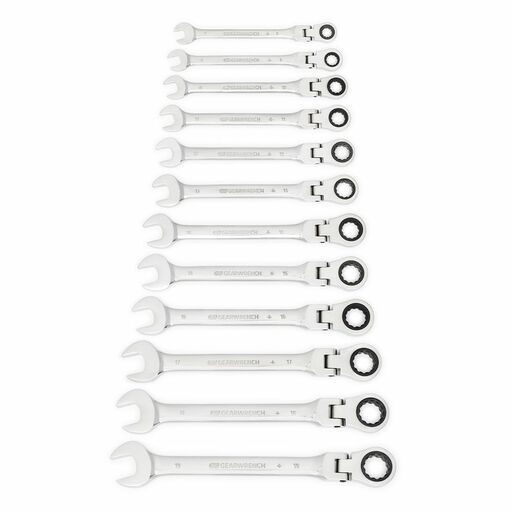 GEARWRENCH 9901D 12pce 12 Point Metric Flex Head Ratcheting Combination Wrench Set – image 3