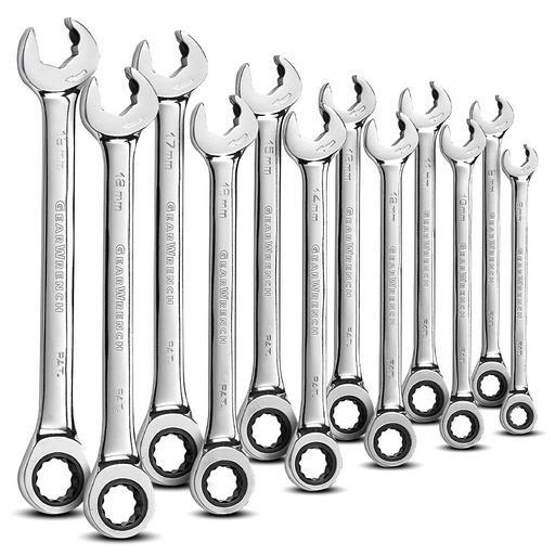 GEARWRENCH 8mm Open End Ratcheting Combination Wrench - 12 Point For Tight Spaces
