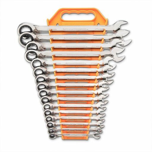 GEARWRENCH 9602N 16pce 12 Point Metric Reversible Ratcheting Combination Wrench Set – image 2