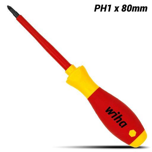 Wiha 40825 PH1 x 80mm 321N VDE SoftFinish Phillips Screwdriver