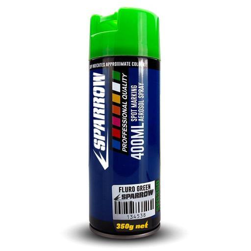 Sparrow SFG350 350g 400ml Fluro Green Spot Marking Spray Paint (Single Can)