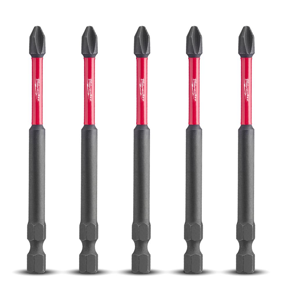MILWAUKEE Shockwave Impact Duty Phillips #2 Power Bit – 15 Pack, 3-1/2 Inch, Durable Driver Bits For Impact Drivers & Drill Drivers
