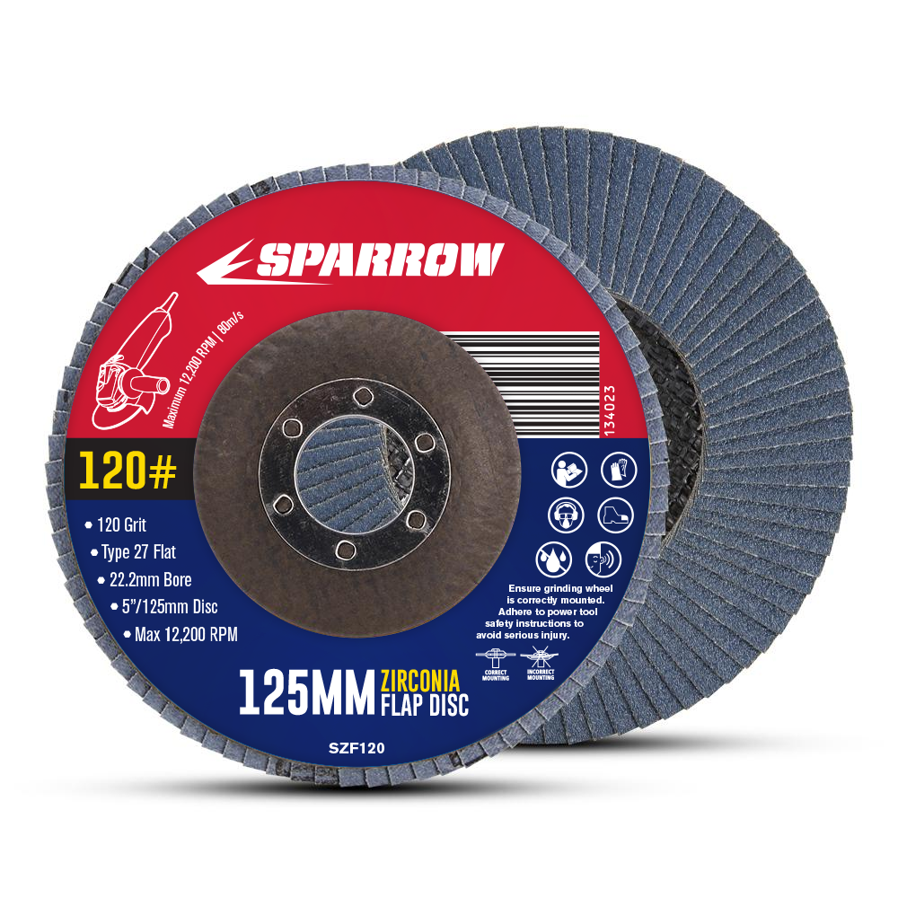 Sparrow SZF120 125mm 120 Grit Zirconia 