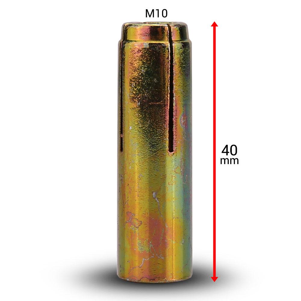 Fixed Fasteners FM10ZB 50-Pack M10 x 40mm Drop In Anchors