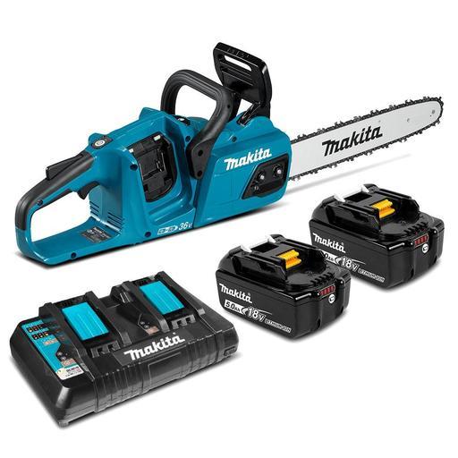 Makita DUC355PT2 (18V x 2) 5.0Ah Li-ion Cordless Brushless 350mm (14") Chainsaw Combo Kit