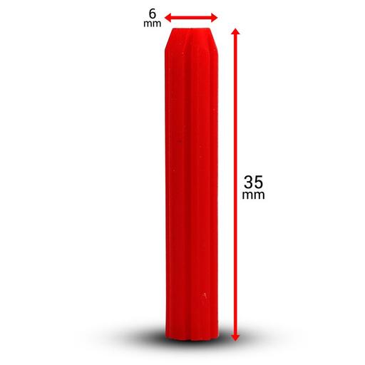 Fixed Fasteners F635WP 25-Pack 6 x 35mm Red Wall Plugs – image 3