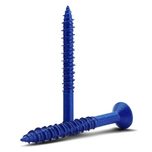 Fixed Fasteners F658CS 100-Pack 6.5 x 58mm Fine Thread Blue Ruspert Countersunk Concrete Screws – image 2