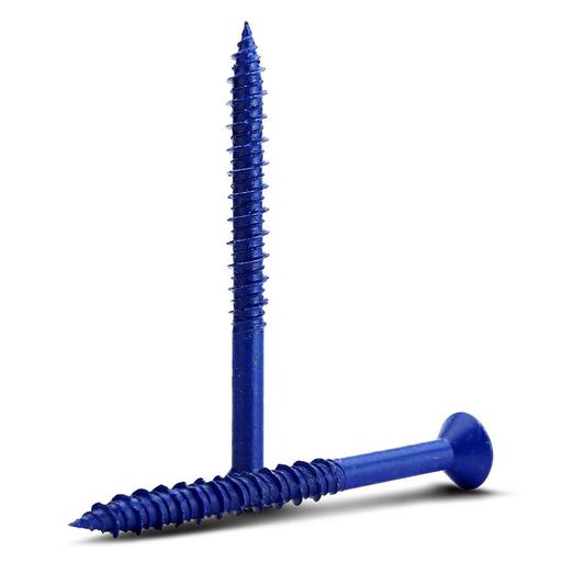 Fixed Fasteners F670CS 100-Pack 6.5 x 70mm Fine Thread Blue Ruspert Countersunk Concrete Screws – image 2
