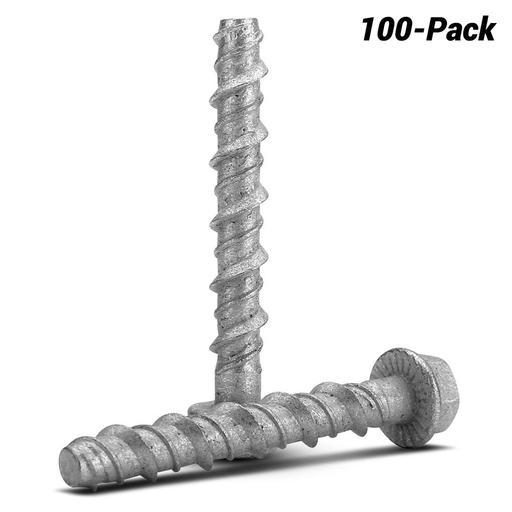 Fixed Fasteners F650GB 100-Pack 6 x 50mm Hex Flange Galvanised Concrete Screw Bolts
