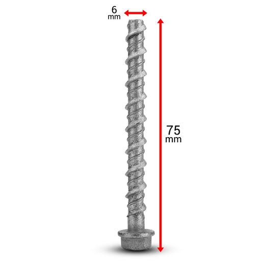 Fixed Fasteners F675GB 100-Pack 6 x 75mm Hex Flange Galvanised Concrete Screw Bolts – image 3