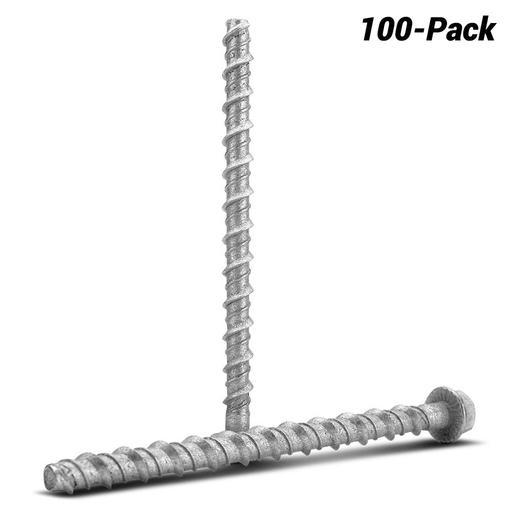 Fixed Fasteners F61GCB 100-Pack 6 x 100mm Hex Flange Galvanised Concrete Screw Bolts