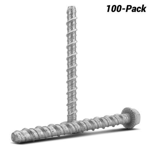 Fixed Fasteners F810GB 100-Pack 8 x 100mm Hex Flange Galvanised Concrete Screw Bolts