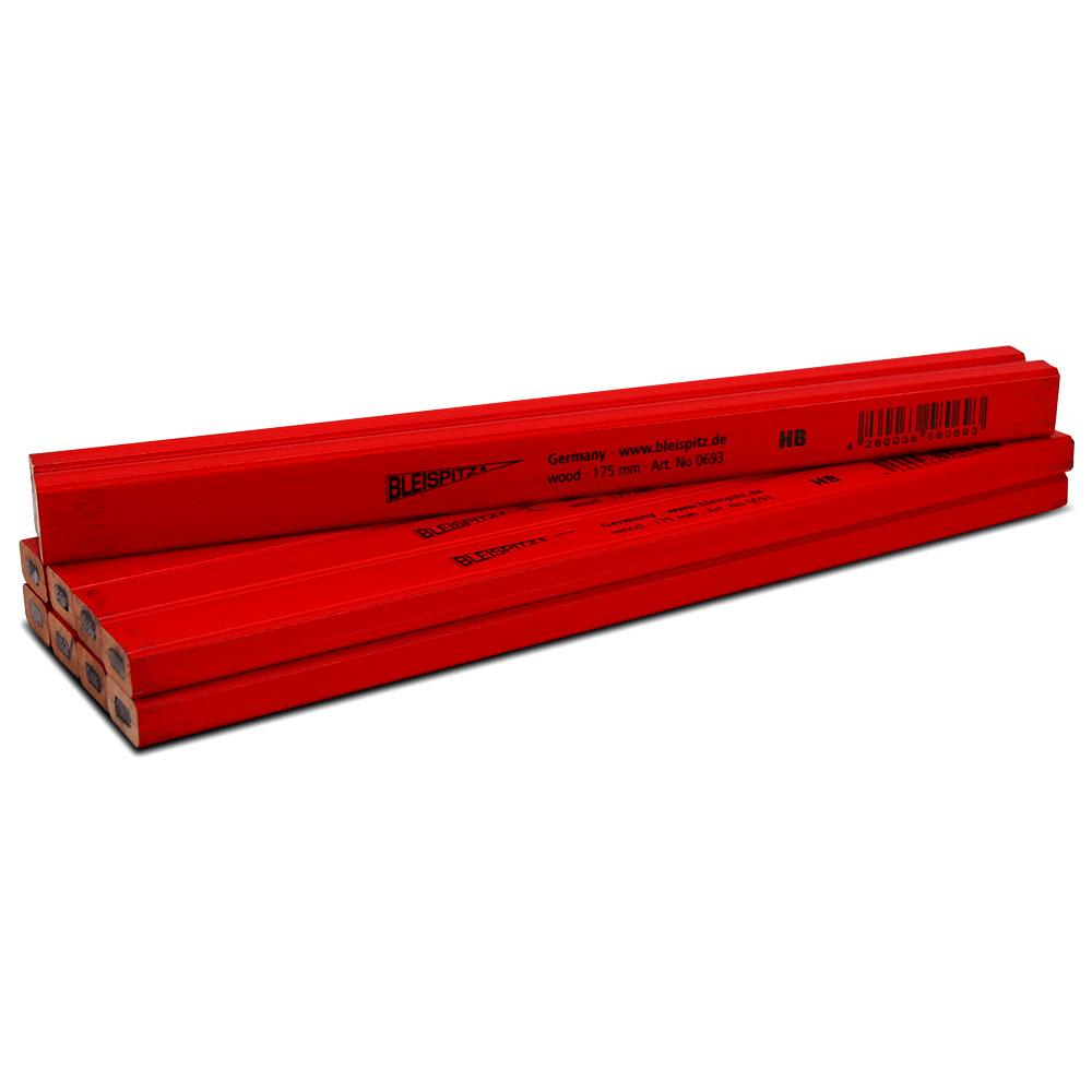 Bleispitz 1454 10-Pack HB 175mm Octagonal Red Carpenter Pencils - MADE IN EUROPE – image 3