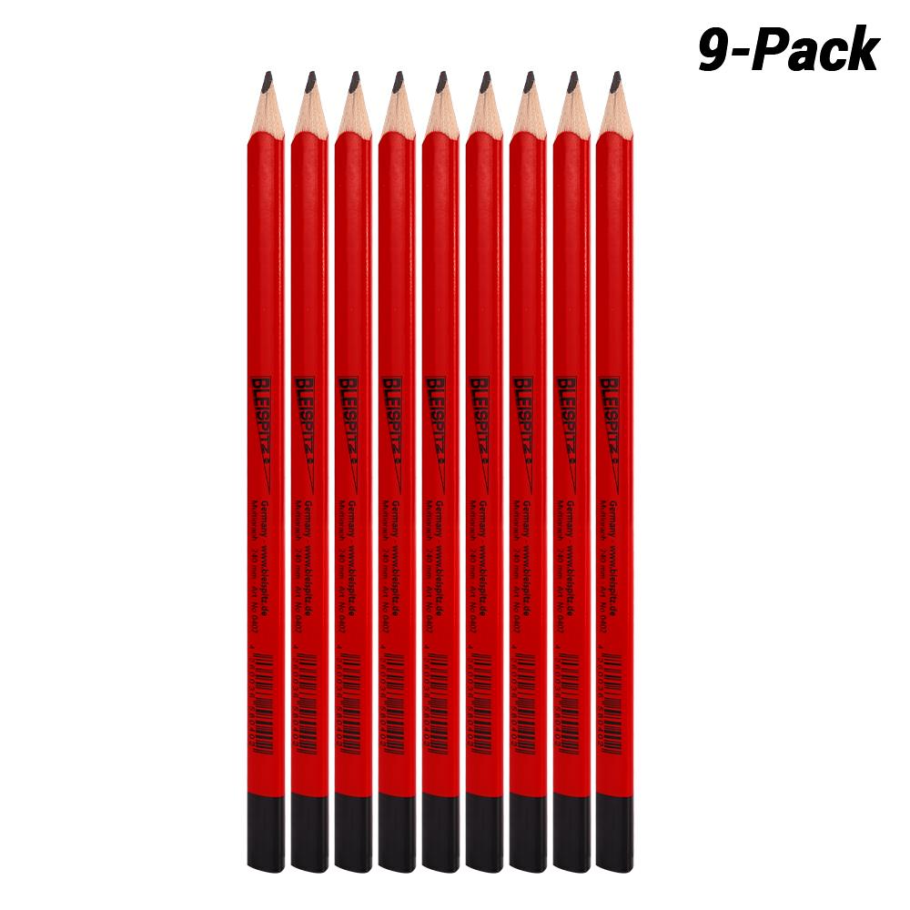 Bleispitz 0396 9-Pack 7B 240mm Triangular Red Multigraph Pencils - MADE IN EUROPE – image 1