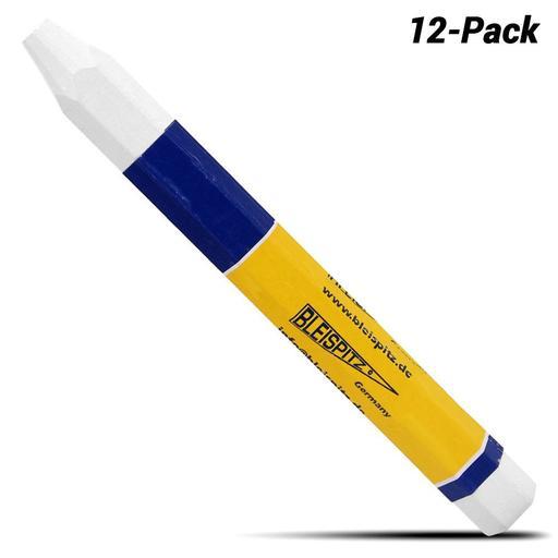 Bleispitz 0228 12-Pack 12mm White Lumber Crayons - MADE IN EUROPE