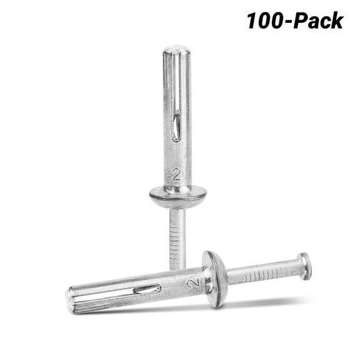 Fixed Fasteners F6530Z 100-Pack 6.5 x 30mm Mushroom Head Zinc Alloy Nail In Anchor