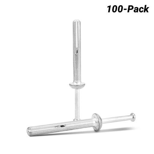Fixed Fasteners F6550Z 100-Pack 6.5 x 50mm Mushroom Head Zinc Alloy Nail In Anchor