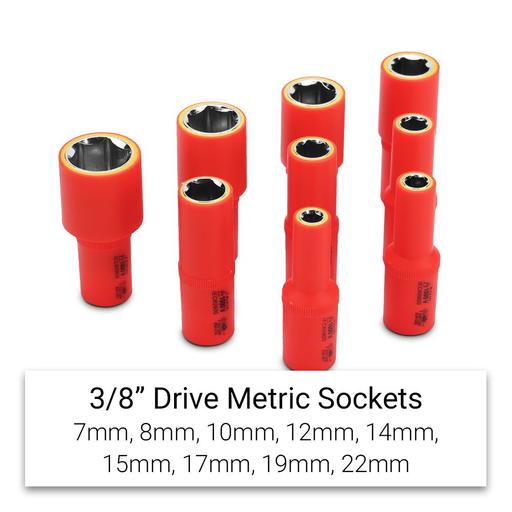 Daytona D13ISS 13pce 3/8" VDE 1000V Insulated Metric 7-22mm Socket Set With Reversible Ratchet and 100mm Extension – image 2
