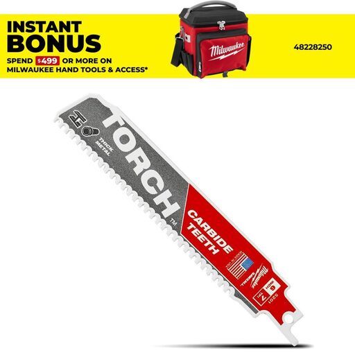 Milwaukee 48005201 Single 150mm The TORCH with Carbide Teeth SAWZALL Recipro Saw Blade