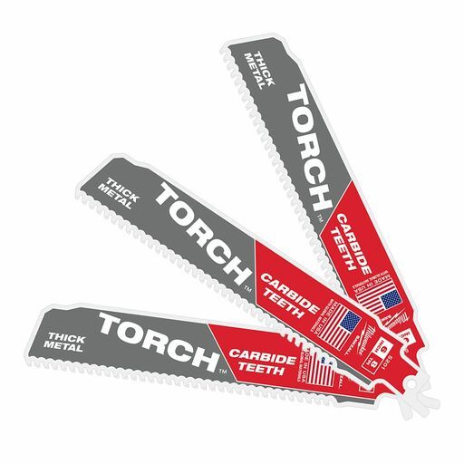 Milwaukee 48475301 (48005301) 3-Pack 150mm The TORCH with Carbide Teeth SAWZALL Recipro Saw Blades – image 4