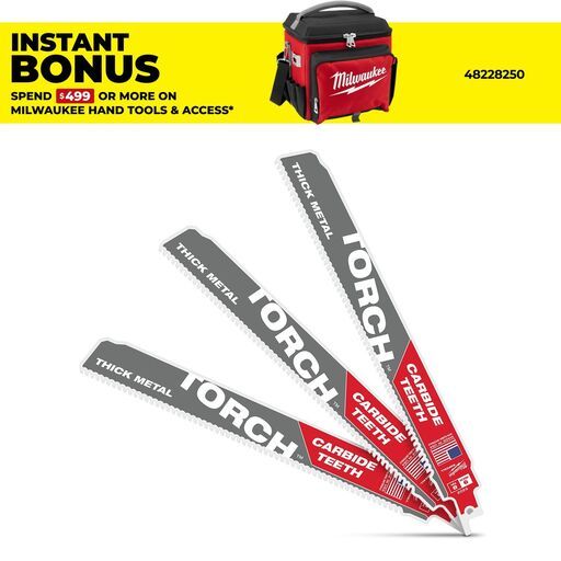 Milwaukee 48475302 (48005302) 3-Pack 230mm (9") 8TPI SAWZALL The TORCH with Carbide Teeth Blades