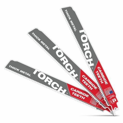 Milwaukee 48475302 (48005302) 3-Pack 230mm (9") 8TPI SAWZALL The TORCH with Carbide Teeth Blades – image 2