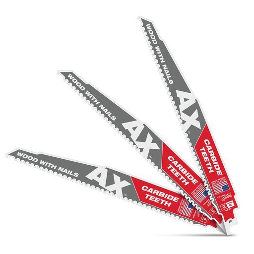 Milwaukee 48475326 (48005326) 3-Pack The AX Carbide Teeth 230mm (9") SAWZALL Reciprocating Saw Blades – image 4