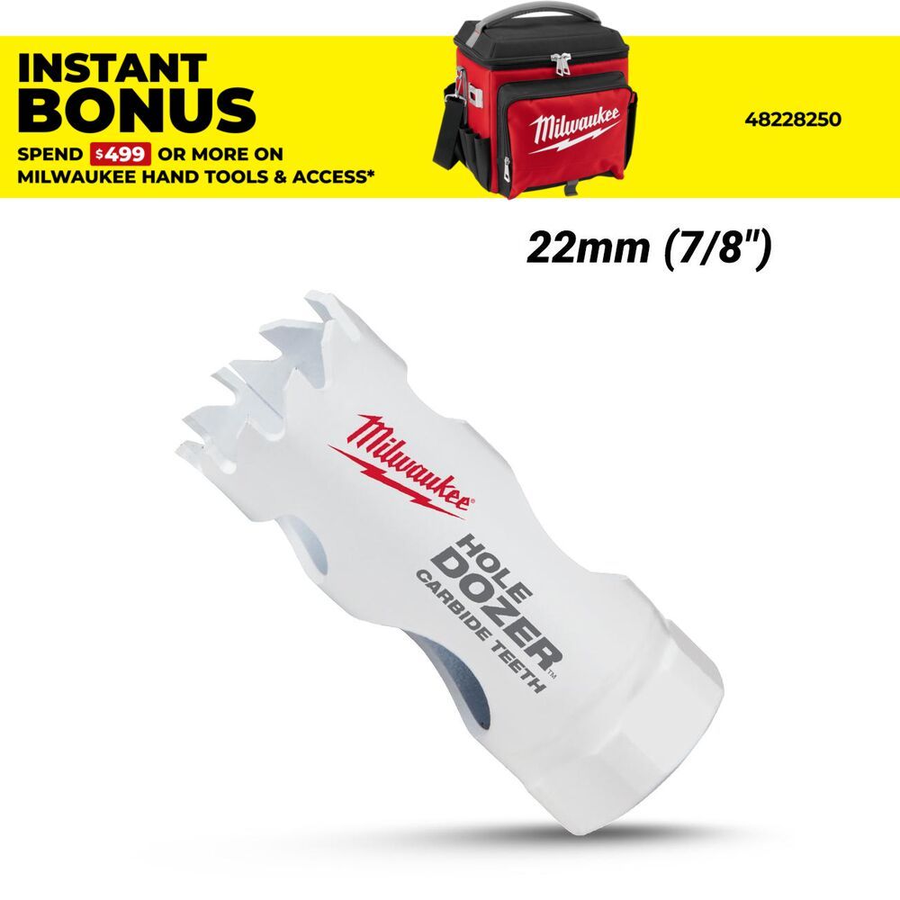Milwaukee 49560704 22mm (7/8") HOLE DOZER Carbide Teeth Bi-Metal Hole Saw – image 1