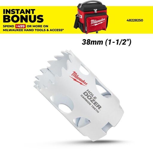 Milwaukee 49560713 38mm (1-1/2") HOLE DOZER Carbide Teeth Bi-Metal Hole Saw