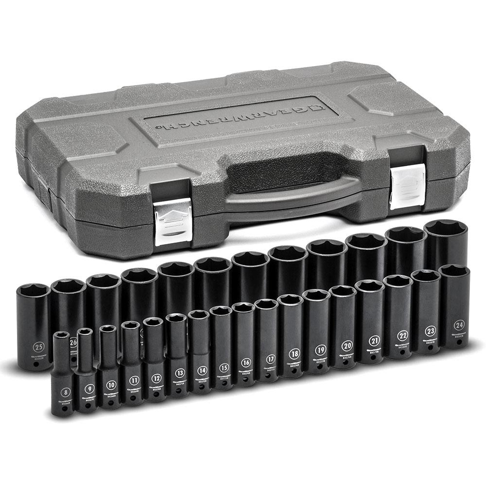 GEARWRENCH 84935N 29pce 1/2" Drive 6 Point Deep Impact Metric Socket Set