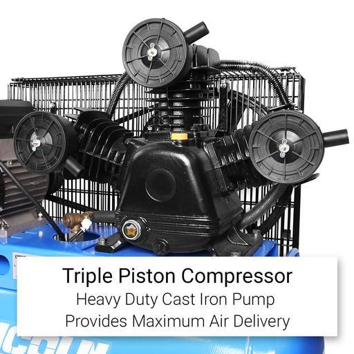 Lincoln L2560L 2.5HP 60L Triple Piston Twin Belt Driven Electric Air Compressor – image 3