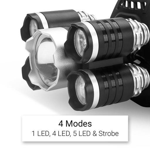 Bayer BLA100 100000LMS 4 Modes 5 LED Rechargeable Headlamp – image 4