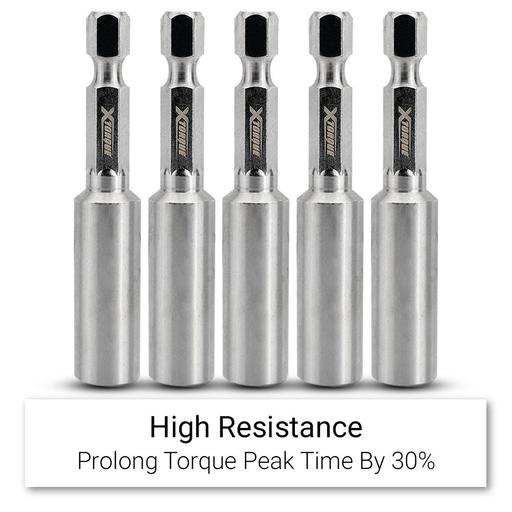 Xtorque XTMB05 5-Pack 1/4" Hex 60mm Magnetic Extension Bit Holder With C-Ring – image 5