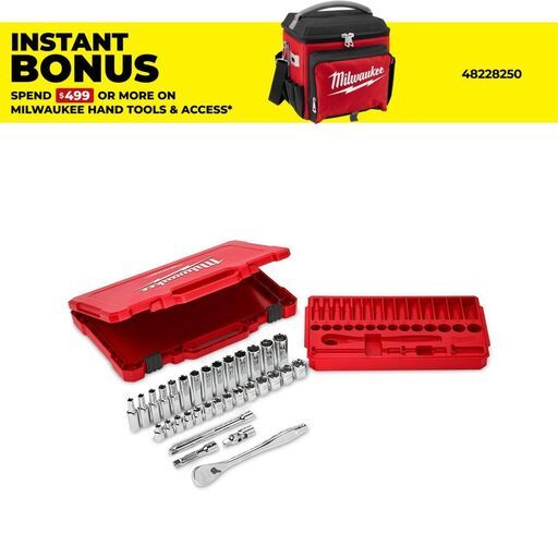 Milwaukee 48229508 32pce 3/8" Drive Ratchet & Socket Metric Set