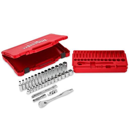 Milwaukee 48229508 32pce 3/8" Drive Ratchet & Socket Metric Set – image 2
